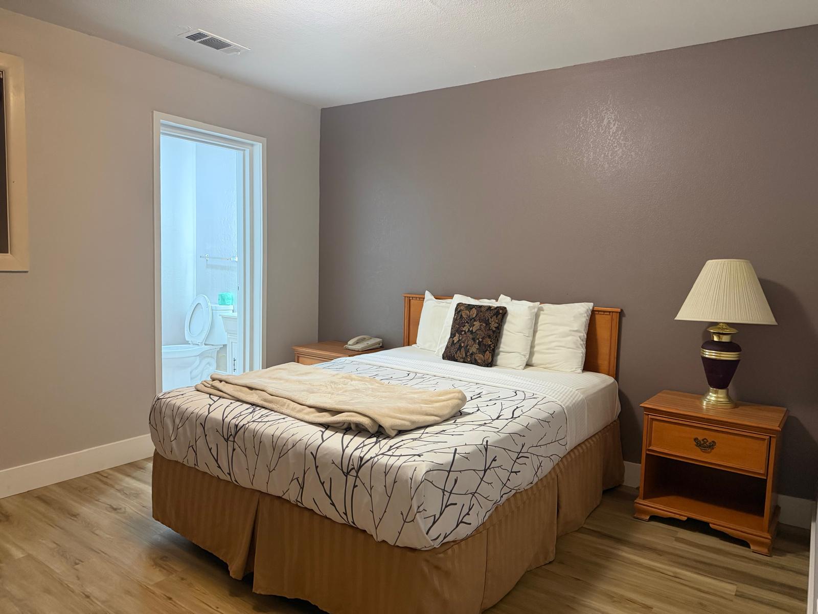 King bed room with private patio at Mountain House Motor Inn Gatlinburg TN